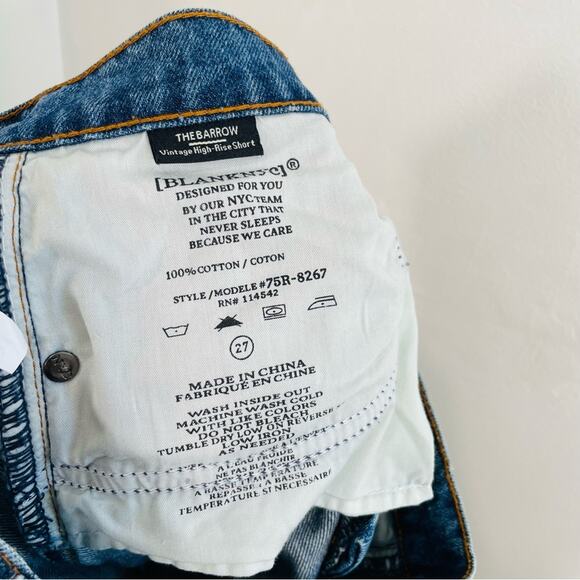BlankNYC The Barrow Vintage High Rise Distressed Cutoff Denim Shorts 27 - Picture 8 of 10